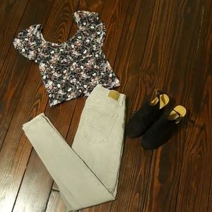 American eagle gray high rise jegging